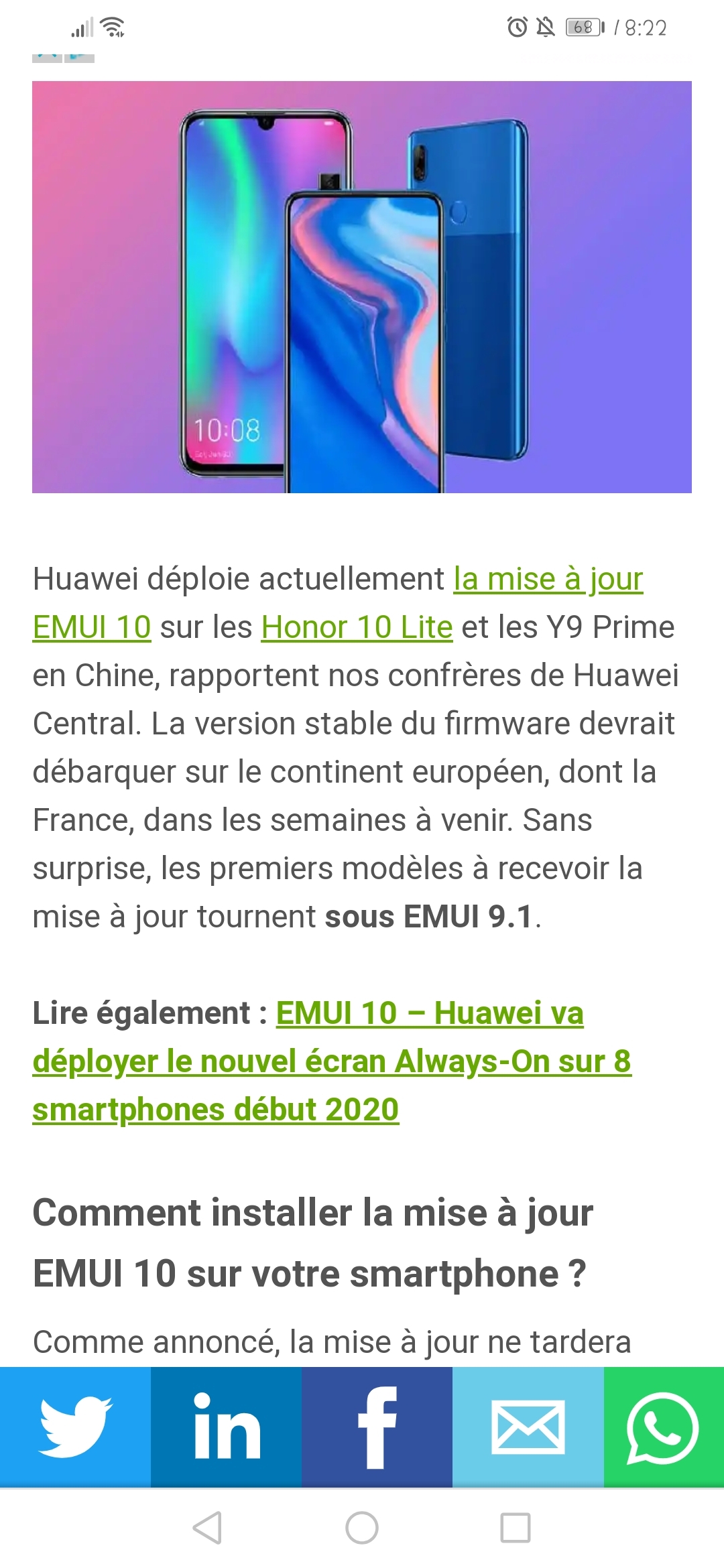 Mise-à-jour-du-Honor-10-lite