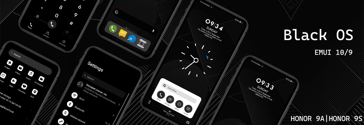 pspanThème-Black-OS-Dark-pour-Huawei-EMUI-910-Magic-Ui-21-Utilisateurs