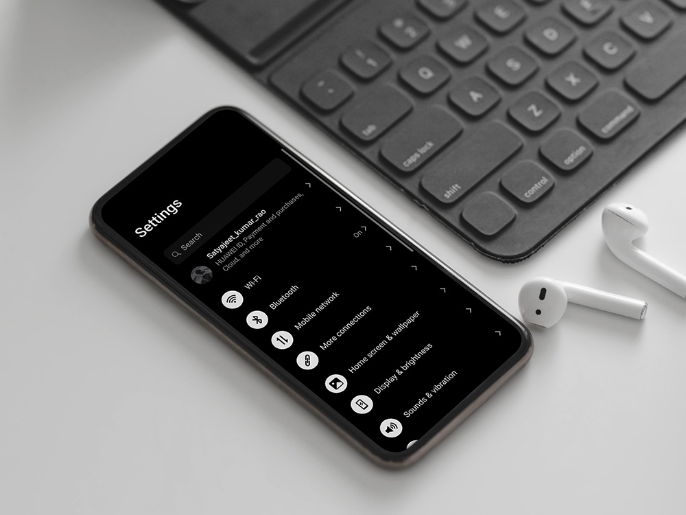 pspanThème-Black-OS-Dark-pour-Huawei-EMUI-910-Magic-Ui-21-Utilisateurs