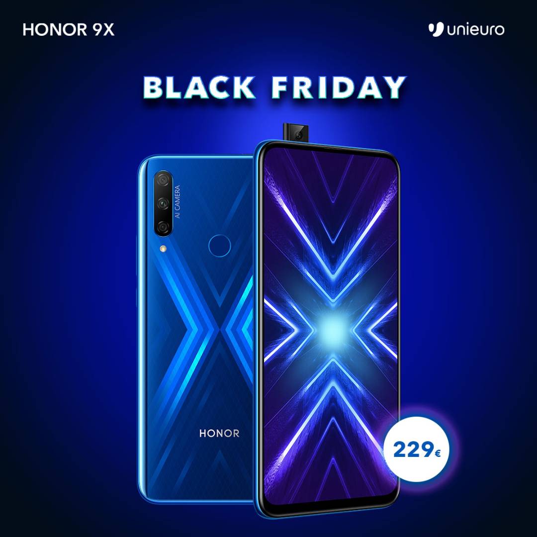 BLACK FRIDAY] HONOR 9X al prezzo speciale di €229 negli store Unieuro |  HONOR CLUB (IT)